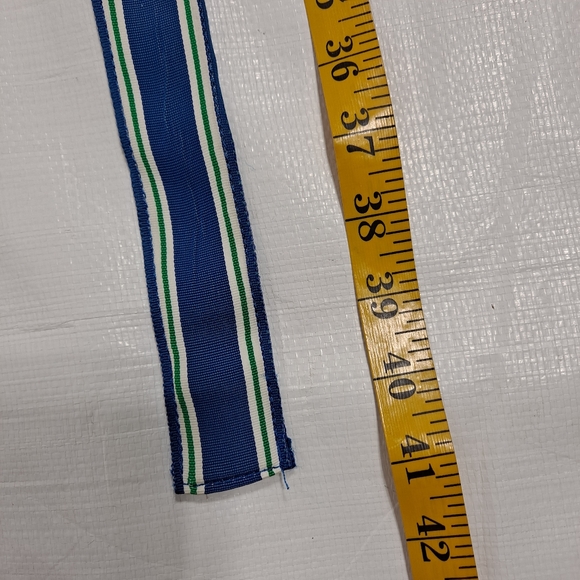 J. Crew Blue And Green Stripe Double D Ring Fabric Belt - Picture 4 of 9